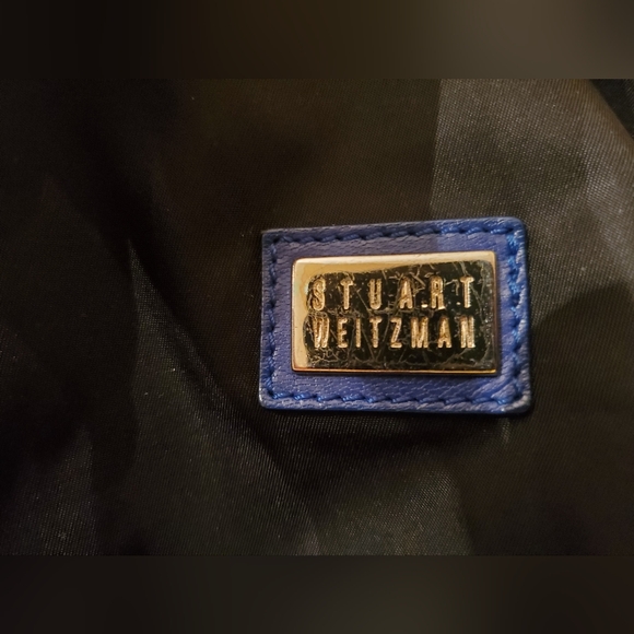 Stuart Weitzman Black Nylon Flap/ Gold Metallic hobo purse bag - Picture 6 of 10